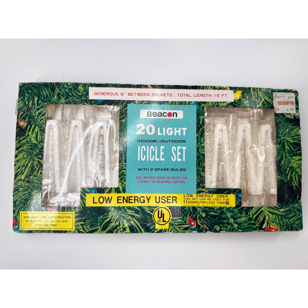 Beacon Replacement Icicle Covers 20 Count Clear Vintage Christmas Good Parts